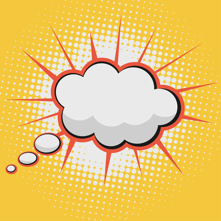 Cloud for Comic Book Bubble Text on a dots pattern background in Pop-Art  Retro Styleのイラスト素材