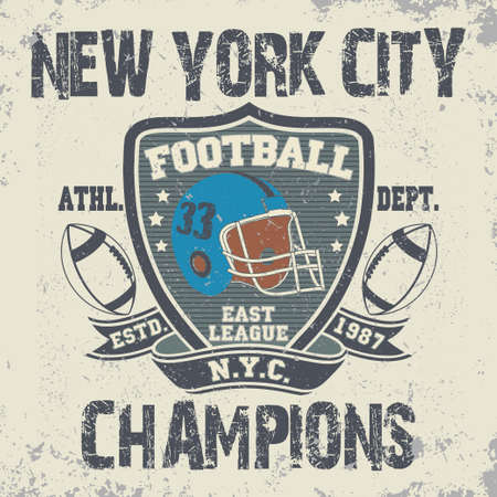 New York football typography, t-shirt stamp graphics, vintage sport wear tee print designのイラスト素材