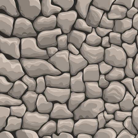 Stone wall seamless texture, stonewall background, brick wall nature pattenのイラスト素材