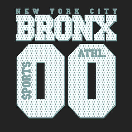 New York Bronx Sport wear typography emblem, t-shirt stamp graphics, vintage tee print, athletic apparel designのイラスト素材