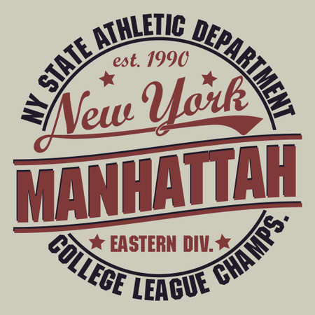 New York Sport wear typography emblem, t-shirt stamp graphics, vintage tee print, athletic apparel design fashion clothes.のイラスト素材