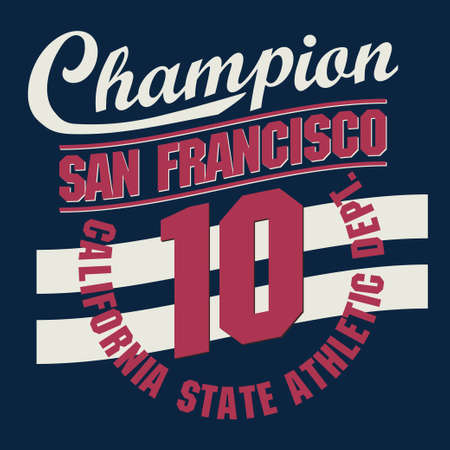 California Sport wear typography emblem, t-shirt stamp graphics, vintage tee print, athletic apparel design fashion clothes.のイラスト素材
