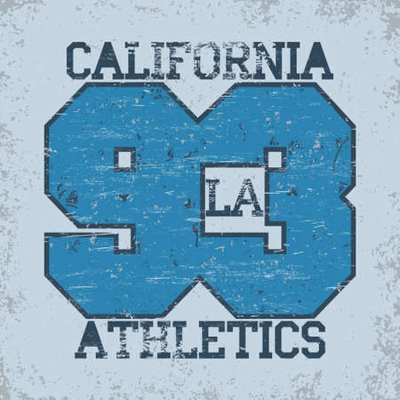 California sport T-shirt grunge design. Los Angeles City Typography Graphics. Vectorのイラスト素材