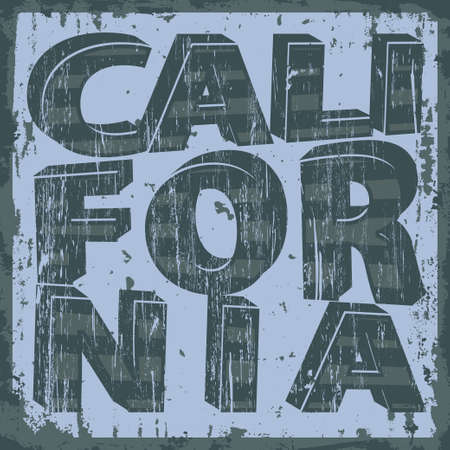 California Vintage artwork typography, t-shirt stamp graphics, vintage sport wear tee print designのイラスト素材