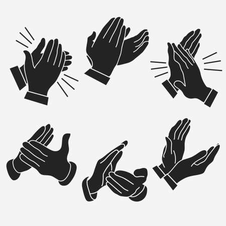 Applause, clapping hands set. Congratulation -two hands celebrating with a high five. vector