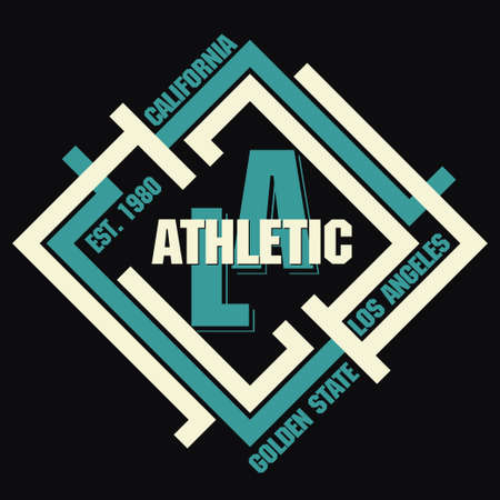 Los Angeles Athletics typography stamp, California t-shirt vector emblem graphics, vintage sport wear tee print designのイラスト素材