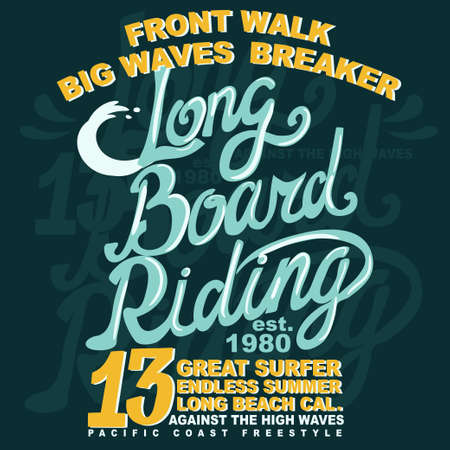 Surfing t-shirt graphic designのイラスト素材