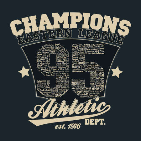 Athletics typography, t-shirt graphicsのイラスト素材