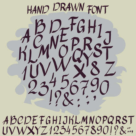 Vintage alphabet, hand drawn font.のイラスト素材