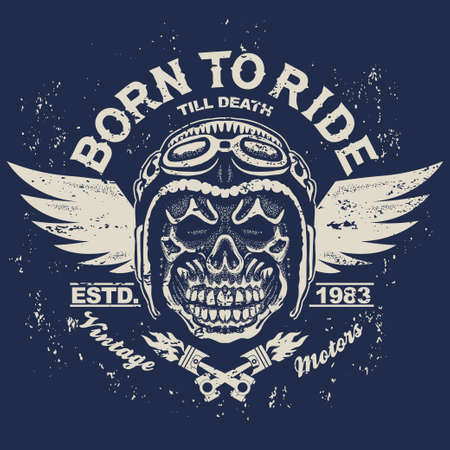 Motorcycle t-shirt graphicsのイラスト素材