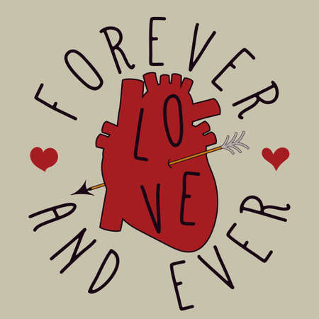 Heart with arrow, love card vectorのイラスト素材
