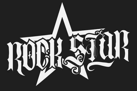 rock star letteringのイラスト素材