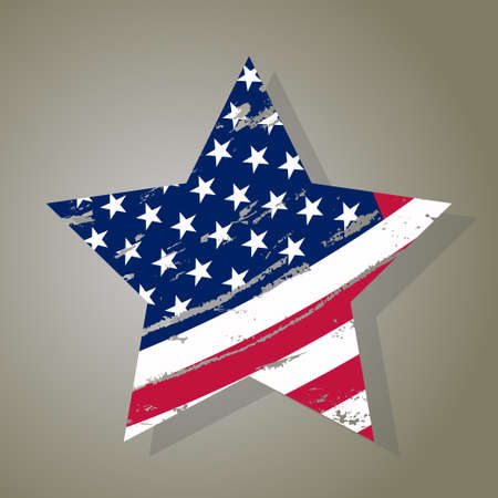 USA Star, Grunge american flag, vectorのイラスト素材