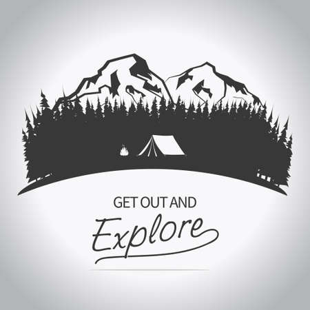 Outdoor expedition typographyのイラスト素材