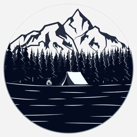 Outdoor expedition typographyのイラスト素材