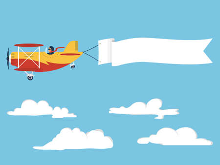 Airplane with posterのイラスト素材