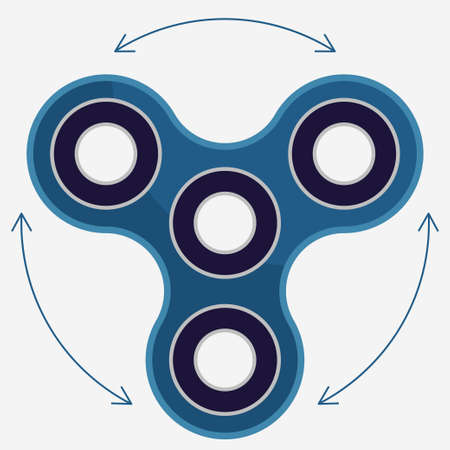 Fidget spinner, stress relieving, Hand spin toy iconのイラスト素材