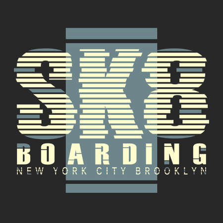 Skate board Brooklyn typography vectorの写真素材