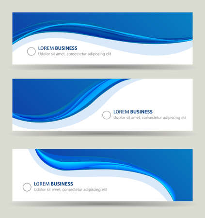 Business banner wave set, card brochure cover templateのイラスト素材