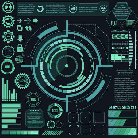 Futuristic virtual graphic touch user interface elements. vectorのイラスト素材