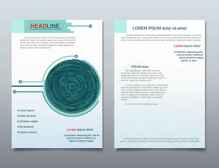Circle brochure, business flyer design template. Leaflet cover presentation. Abstract technology. vectorのイラスト素材