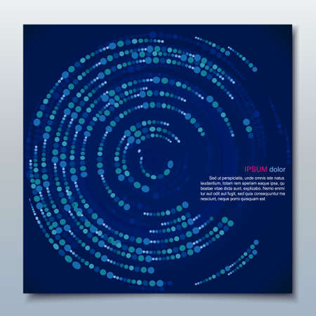 Blue Dots Circle brochure, business flyer design square template. Leaflet cover presentation. Abstract technology background. Vectorのイラスト素材