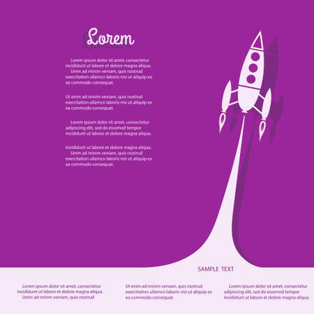 Rocket with smoke. Business startup concept. Project start-up development, marketing innovation. Flat design. Vectorのイラスト素材