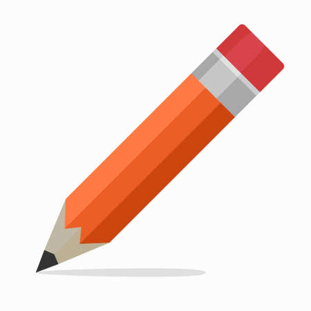 Pencil Flat Design vector Icon, school educationのイラスト素材
