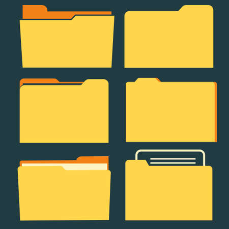 Documents folder icon set. Business document conceptのイラスト素材