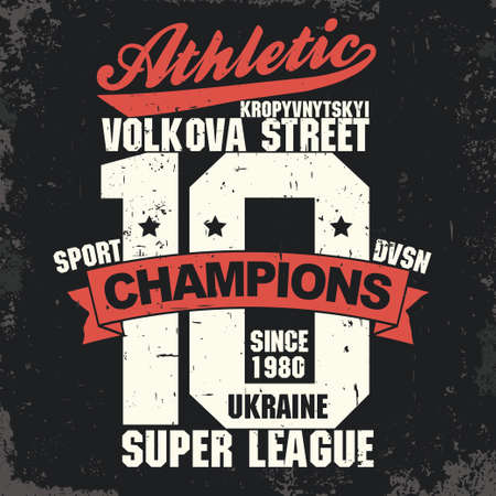 T-shirt stamp graphics, athletic apparel printのイラスト素材