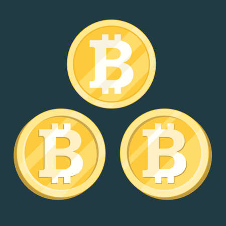 Bitcoin Digital crypto currency signのイラスト素材