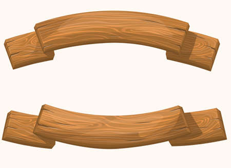 Wood Banners And Ribbons vector illustrationのイラスト素材