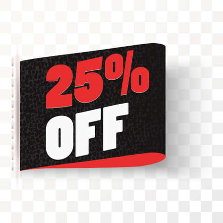 Price tag Label, Red and Black, discount sign, dark skin texture, best offer sale sticker, vector.のイラスト素材
