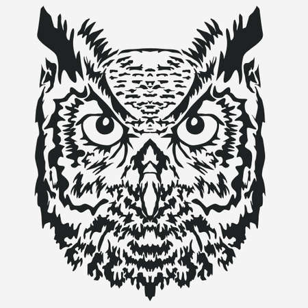 Owl Mascot head, Character Illustration. vectorのイラスト素材
