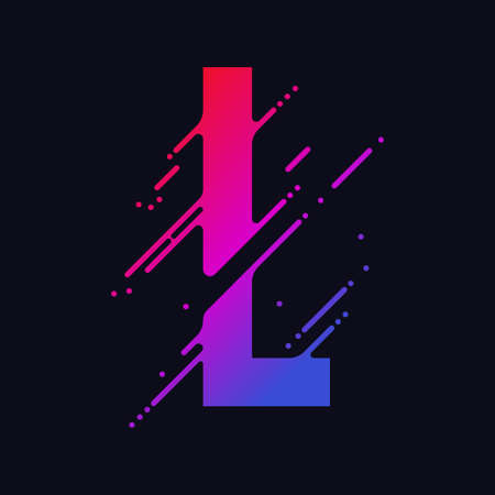 Alphabet letter, stylized colorful liquid ink font. Vectorのイラスト素材