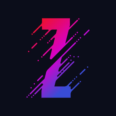 Alphabet letter, stylized colorful liquid ink font.のイラスト素材