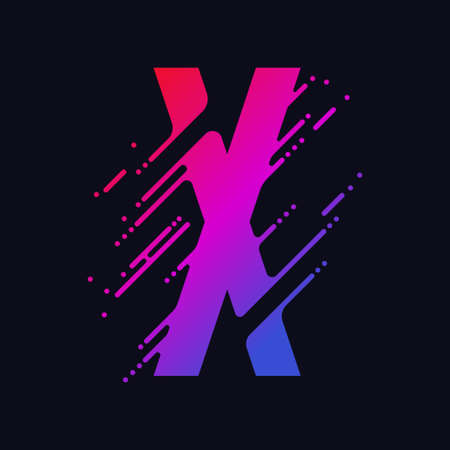 Alphabet letter, stylized colorful liquid ink font.のイラスト素材