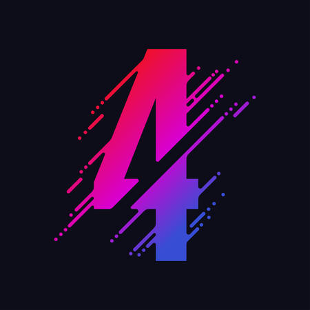 Number with liquid splash and drops, abstract colorful digits, ink mathematic symbol. Vectorの写真素材