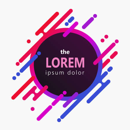 Circle emblem with liquid ink splashesのイラスト素材