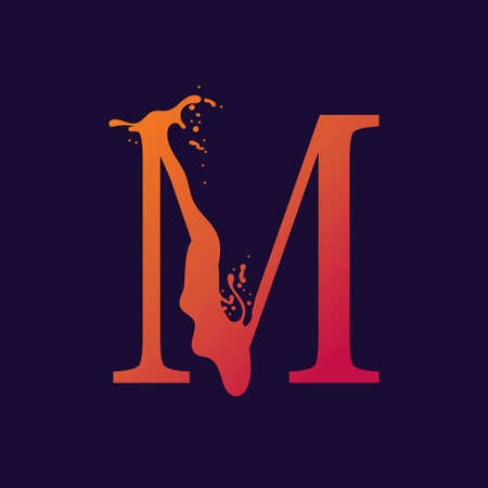 Alphabet letter, stylized colorful liquid ink font. Vector illustration.のイラスト素材