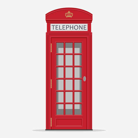 English telephone Street box in realistic illustration.のイラスト素材