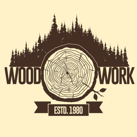 Cut tree rings vector illustration.のイラスト素材