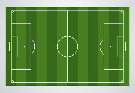 Soccer field, European Football stadium. Green court for sport game. Playgroung template. Vectorのイラスト素材