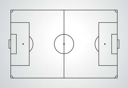 Soccer field, European Football stadium. Green court for sport game. Playgroung template. Vectorのイラスト素材