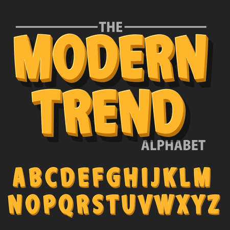 Modern bold font and alphabet, Font with shadow. 3 dimension typography design vectorのイラスト素材