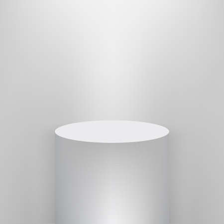 Product presentation podium, white stage, Empty white pedestal, blank template mockup. vectorのイラスト素材