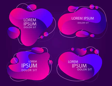 Modern abstractframe banner, Color abstract liquid shape Design Template. Fluid gradient elements. Futuristic trendy dynamic background. Vectorのイラスト素材
