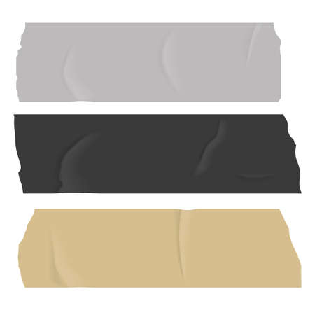 Scotch Duct tape set. Adhesive sticky ripped strip vectorのイラスト素材