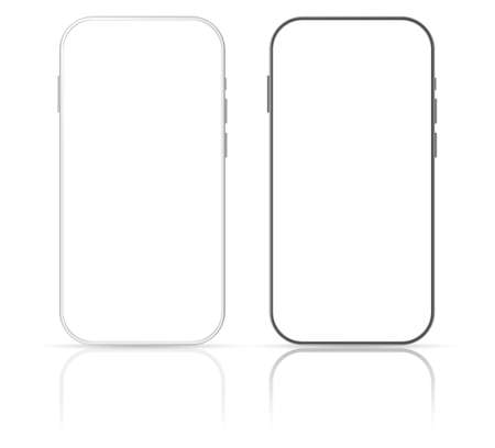 Smartphone mockup screen. Vector design template. Mobile phone frame with blank displayのイラスト素材