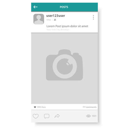 Social network frame, Post messenger template, Vectorのイラスト素材